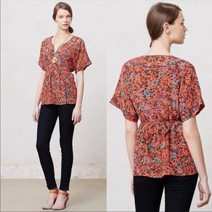 Anthropologie Maeve Maes Silk Kimono Blouse